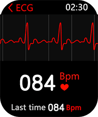 ekran z wykresem ECG