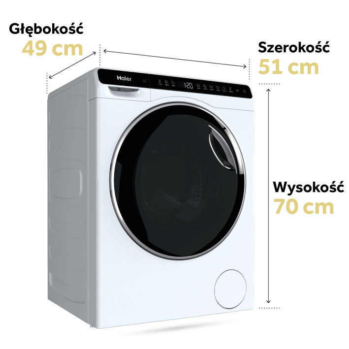 mini pralka Haier - wymiary