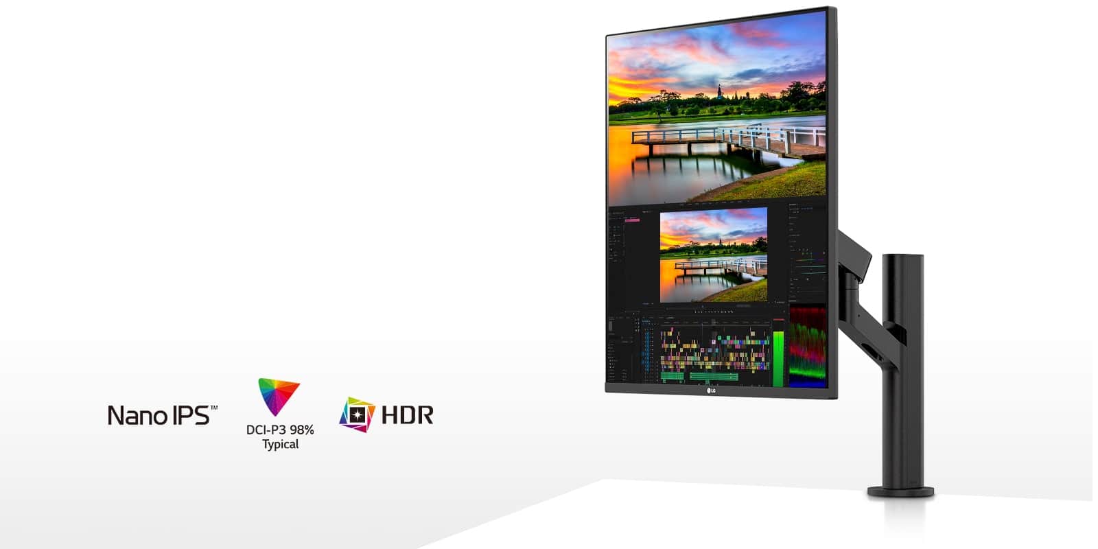 Ekran Nano IPS odwzorowuje szeroką gamę kolorów, 98% palety DCI-P3, oraz zapewnia żywy obraz dzięki technologii HDR10.
