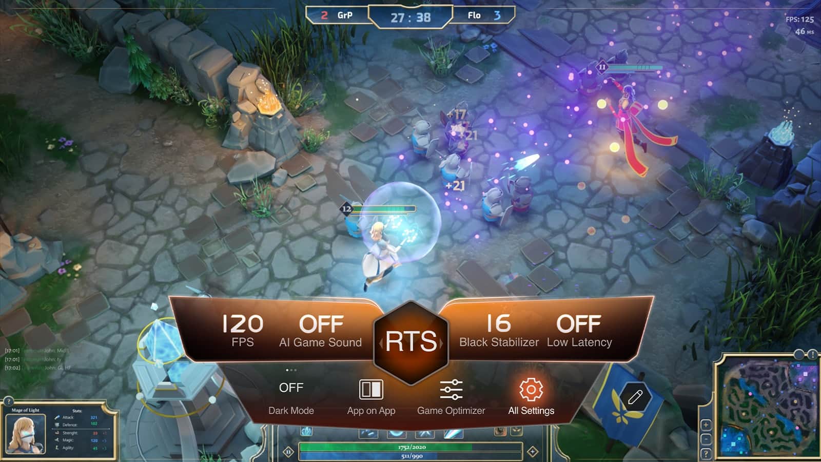 Зображення, на якому показано сервіси GFORCE NOW і STADIA на двох телевізорах LG FHD, які показують шоу та ігри.