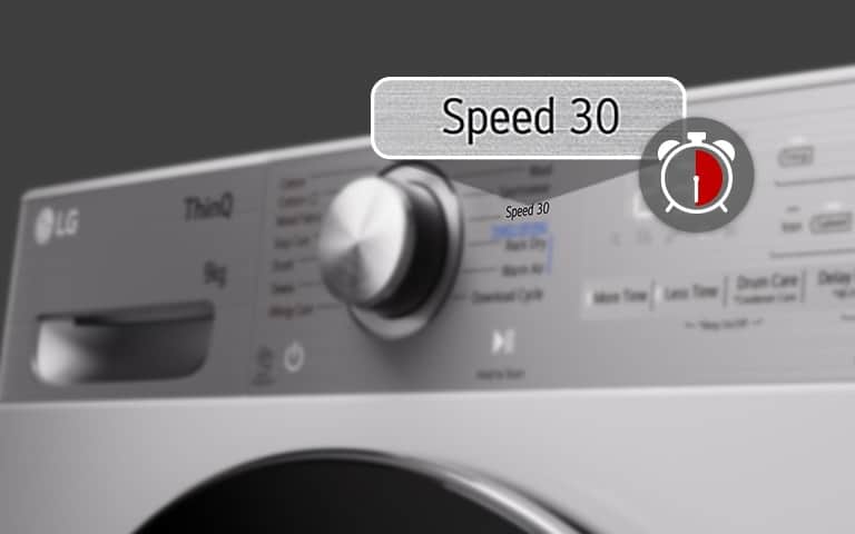 Pokazuje, że można wysuszyć w 30 minut dzięki funkcji Speed30