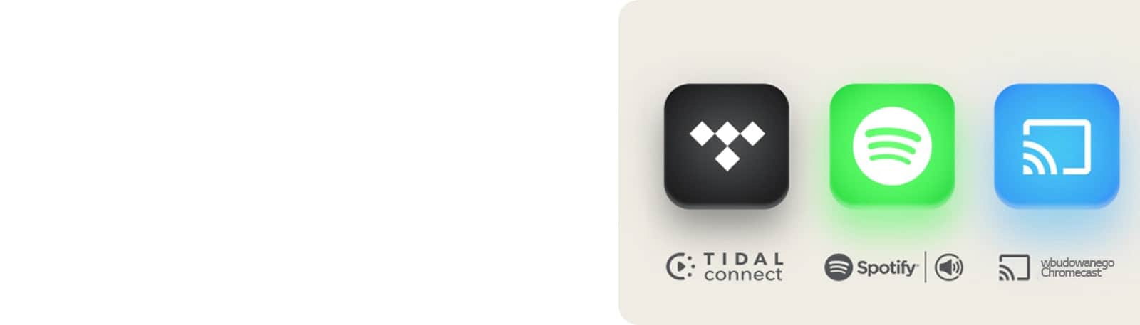 TIDAL Connect-logo Spotify-logo Chromecast built-in-logo