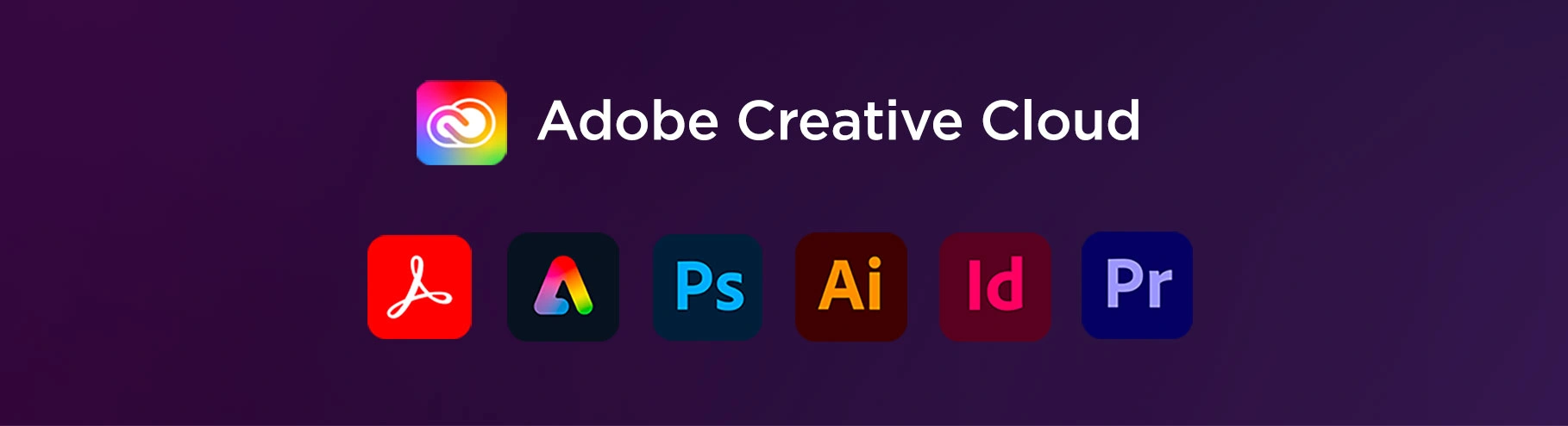 Ikonki aplikacji pakietu Adobe Creative Cloud