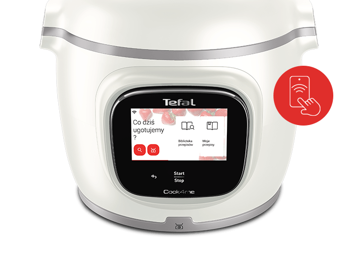 COOK4ME TOUCH PRO з увімкненим дисплеєм та значком телефонного додатка.