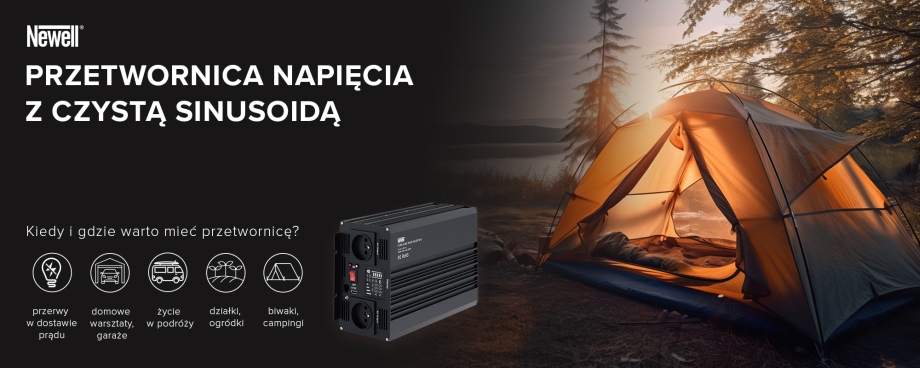 Przetwornica napięcia Newell z czystą sinusoidą - 12 V / 230 V, 300 W