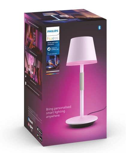 Philips Hue White and color ambiance Przenośna lampa stołowa Go (biała)
