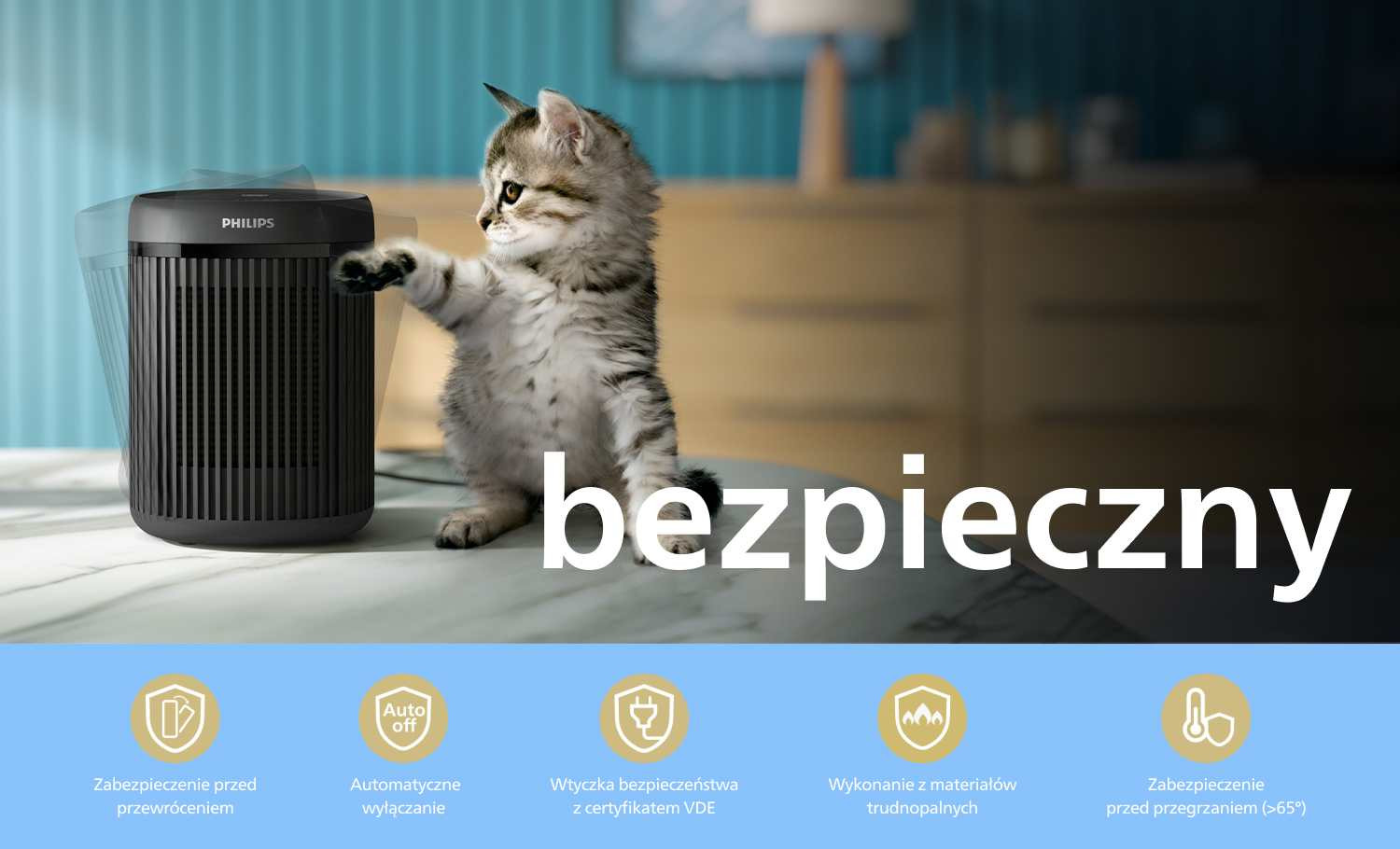 Безпечне використання обігрівача завдяки 5 функціям