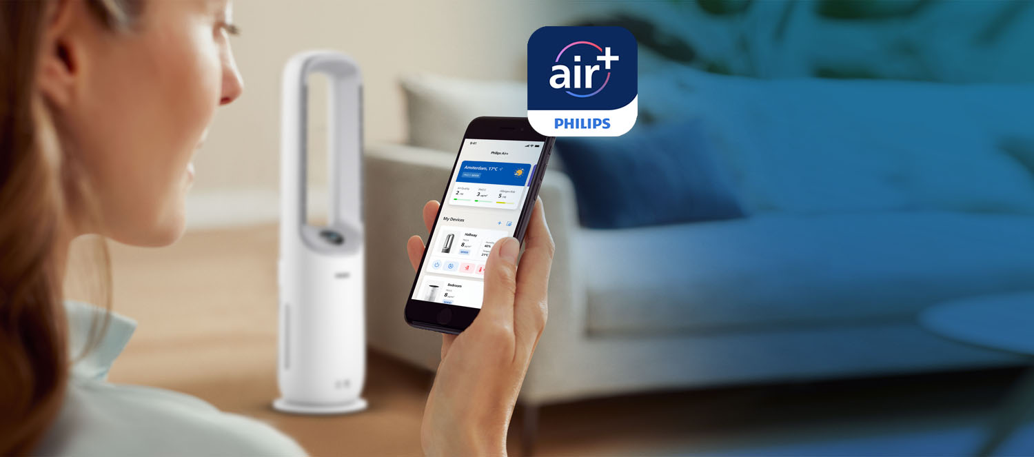 Керування очищувачем здійснюється через мобільний додаток Philips Air+
