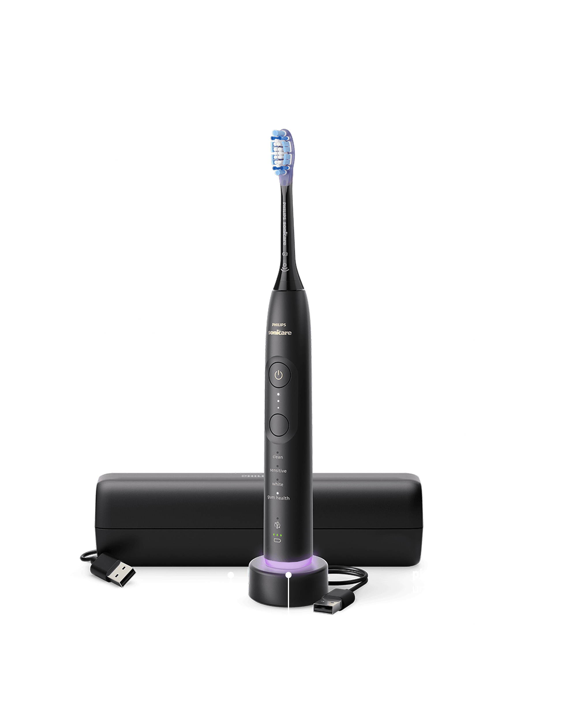 Зубну щітку поміщають у зарядний пристрій.