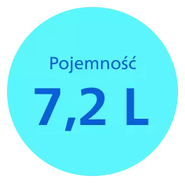 Значок вказує на місткість 7,2 л