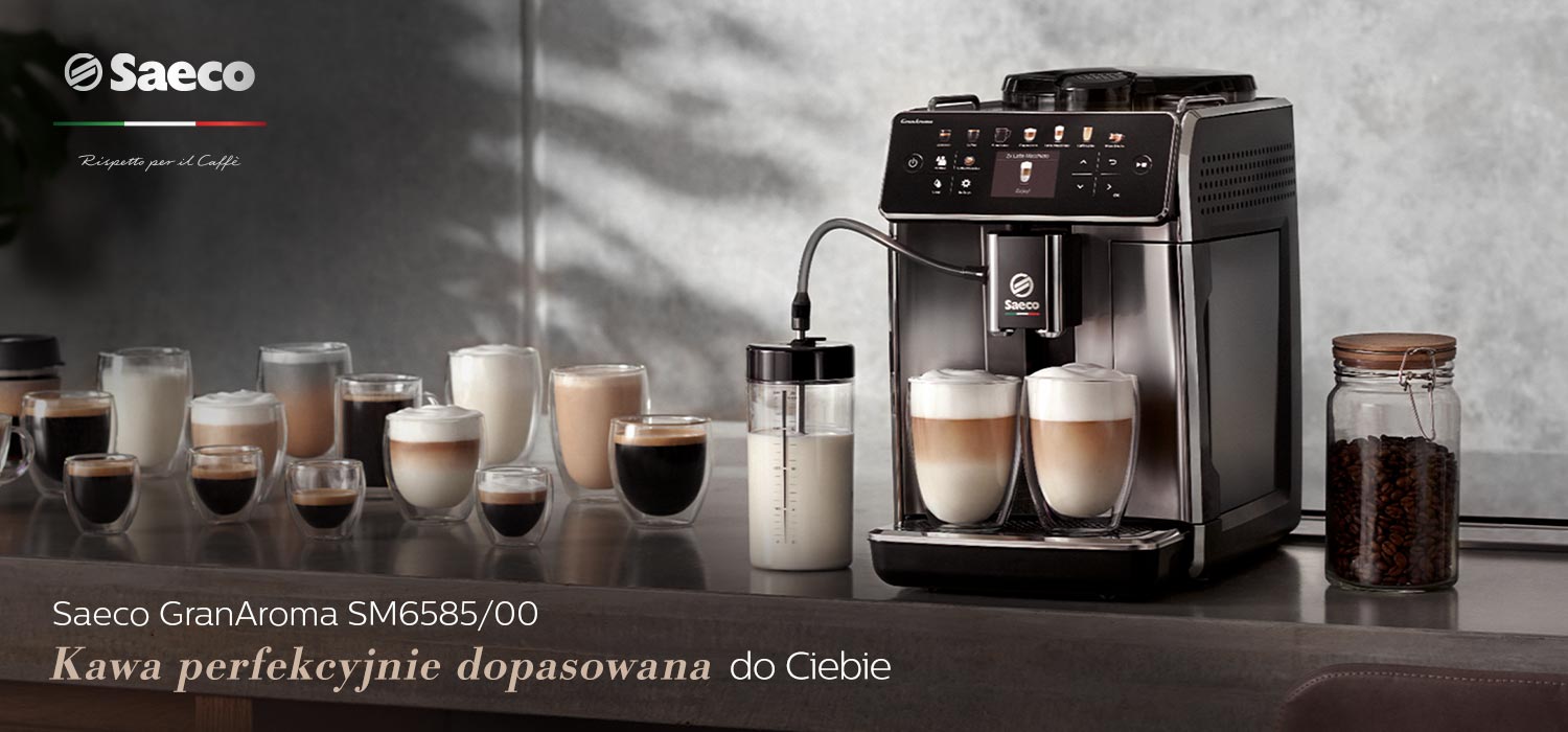 Автоматична італійська кавоварка Saeco GranAroma SM6585/00 можна знайти в магазинах RTV EURO AGD Автоматична італійська кавоварка Saeco GranAroma SM6585/00 можна знайти в магазинах RTV EURO AGD