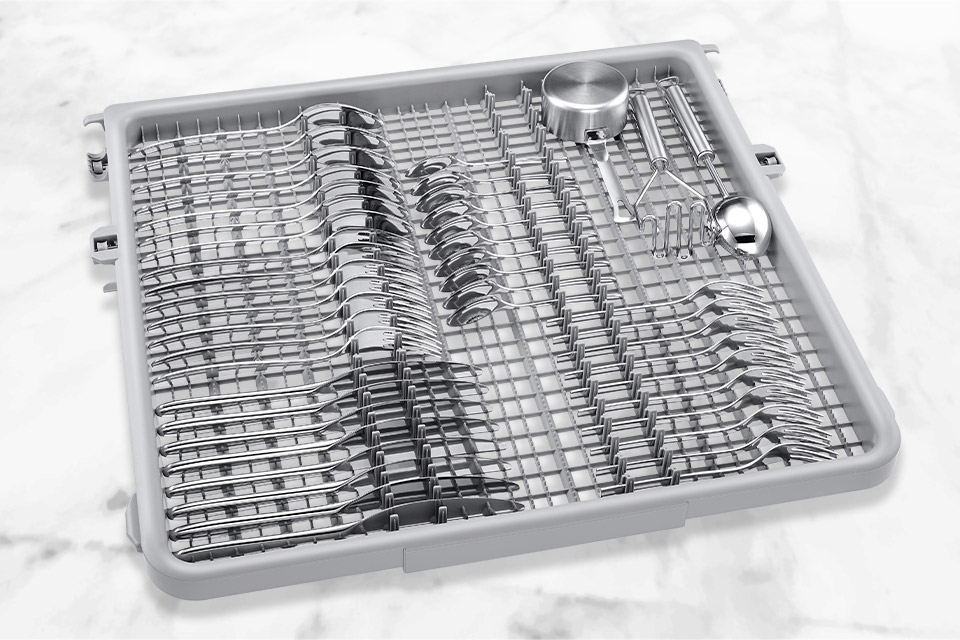 Посудомийна машина dw60dg770i00u1 має висувний ящик для столових приборів.