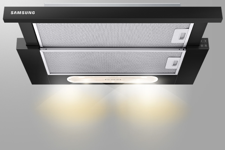 Okap teleskopowy Samsung NK24M1030IB - najistotniejsze zalety - oświetlenie LED