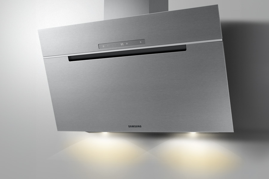 Okap Samsung NK36C7070WS - RTV Euro AGD - grafika - oświetlenie LED Okap skośny Samsung NK36C7070WS - RTV Euro AGD - grafika - oświetlenie LED
