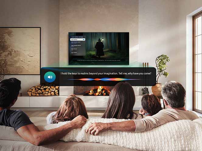 A Samsung Mini LED Neo QLED 4K QN77F (2025) tévén hangfeliratok is elérhetők. Kapható az RTV EURO AGD üzletekben.