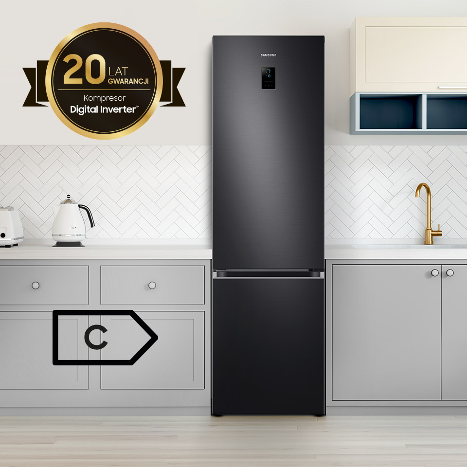 RB38T776CB1/black Samsung Frigo & congélateur combination pose libre à 2  portes - Elektro Loeters