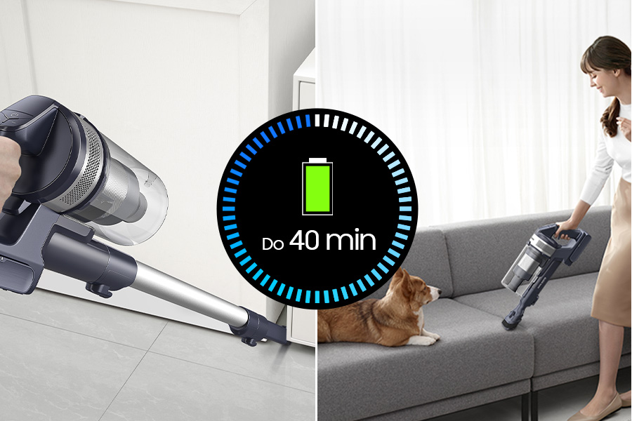 Прибирання до 40 хвилин на батареї пилососа Jet 65 VS15A60AGR5/GE марки Samsung