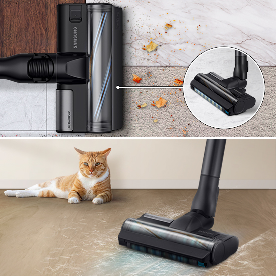 Прибирання за допомогою електрощітки Jet Dual пилососа Samsung VS20C9554TK/GE з RTV Euro AGD