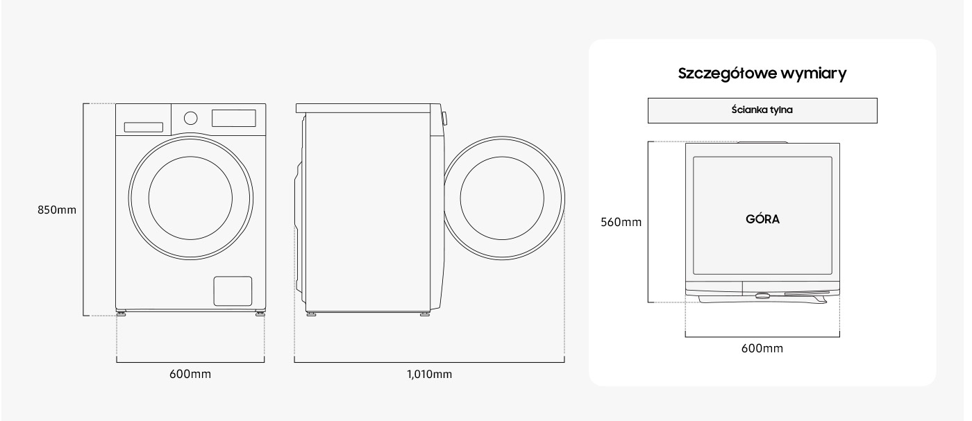 Розміри моделі WD90DG5G34BEEO