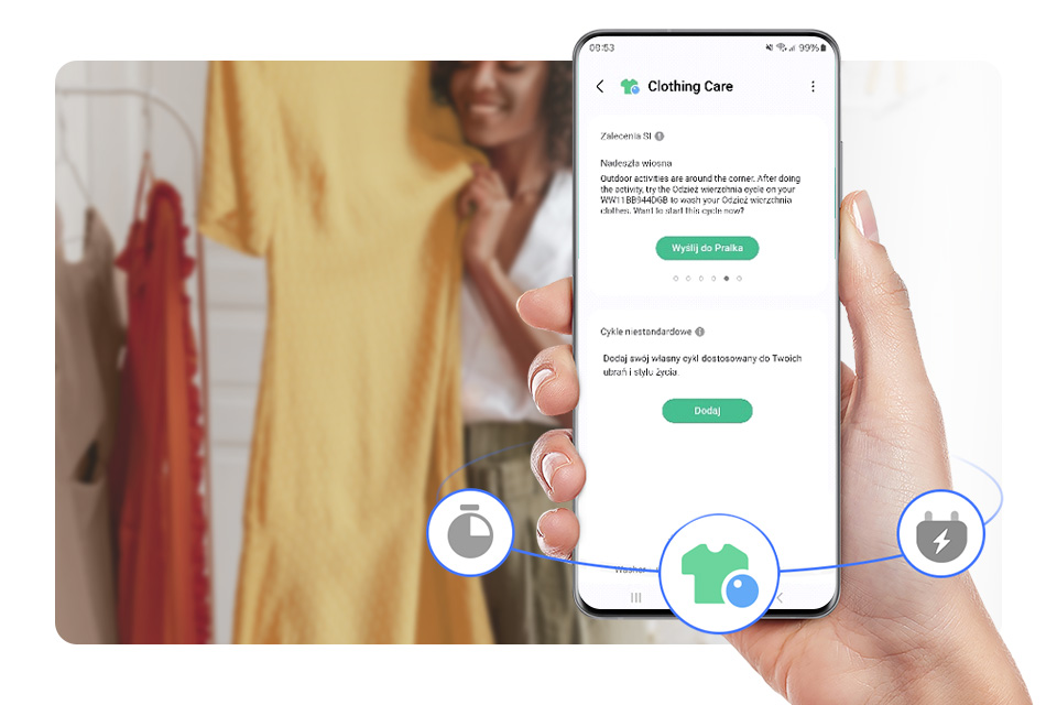 Прально-сушильна машина з функцією догляду за одягом SmartThings