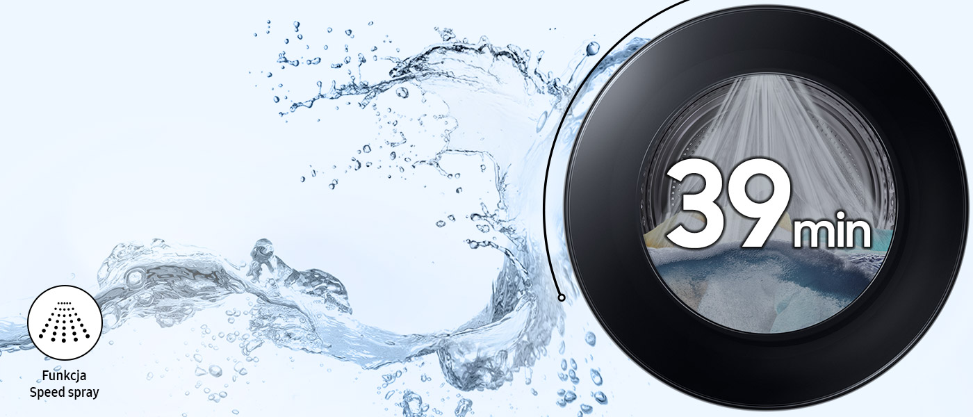 Надзвичайно швидка 39-хвилинна програма в прально-сушильній машині Samsung WD90DG6G94BBU4