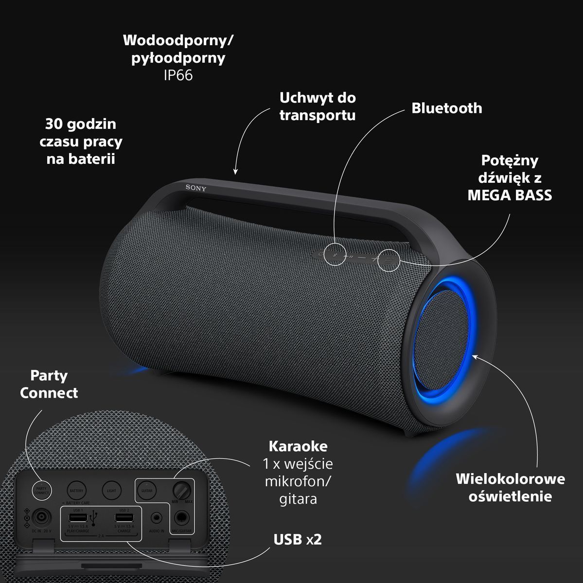 SONY　SRS-XG500 Sony SRS-XG500 Czarny - Opinie i ceny na Ceneo.pl