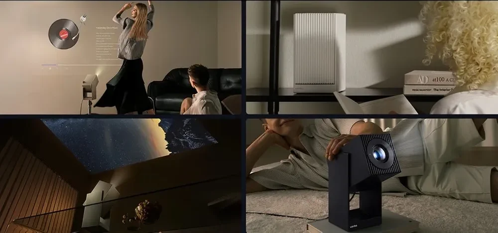 використання проектора Wanbo Cube 2 Pro вдома, під час показу на вулиці та для проекції на стелю