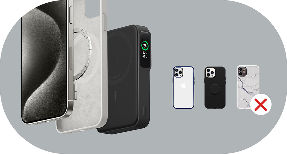 Anker MagGo Power Bankブラック A1654N11 Anker MagGo Power Bank (10000mAh) | モバイルバッテリーの製品