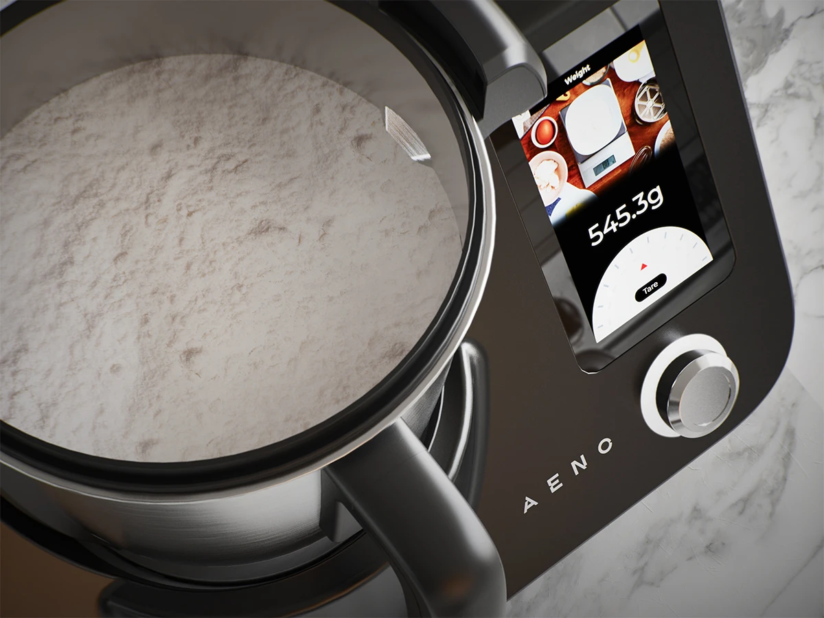 Замішування тіста в мисці за допомогою ваг GastroLab CR1S
