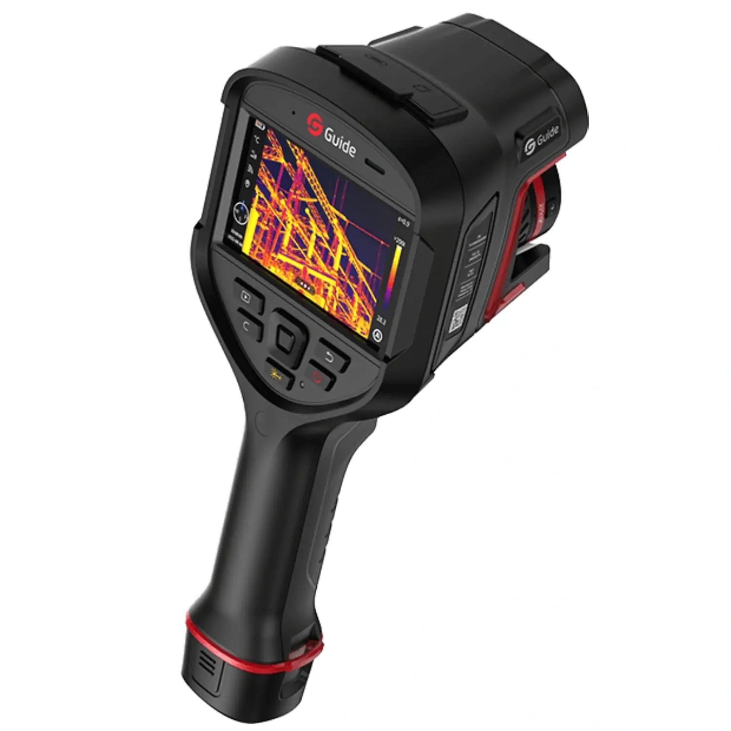 Тепловізійна камера Black Guide H3 - вид збоку, порти SD (Secure Digital) та USB-C (Universal Serial Bus C), кнопки