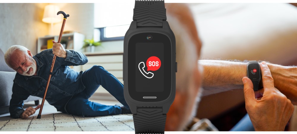 Smartwatch opaska SOS z przyciskiem SOS