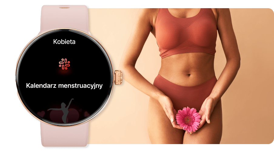 Elegancki smartwatch damski z kalendarzem menstruacyjnym