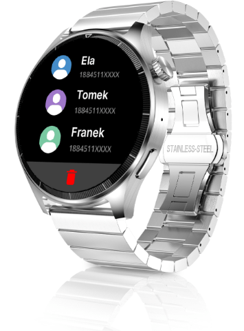 Smartwatch z wbudowaną książką telefoniczną z Twoimi kontaktami
