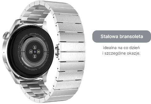 Smartwatch męski ze stalową bransoletą