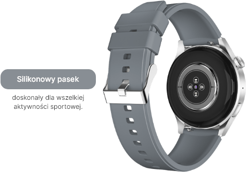 Smartwatch z dodatkowym paskiem silikonowym
