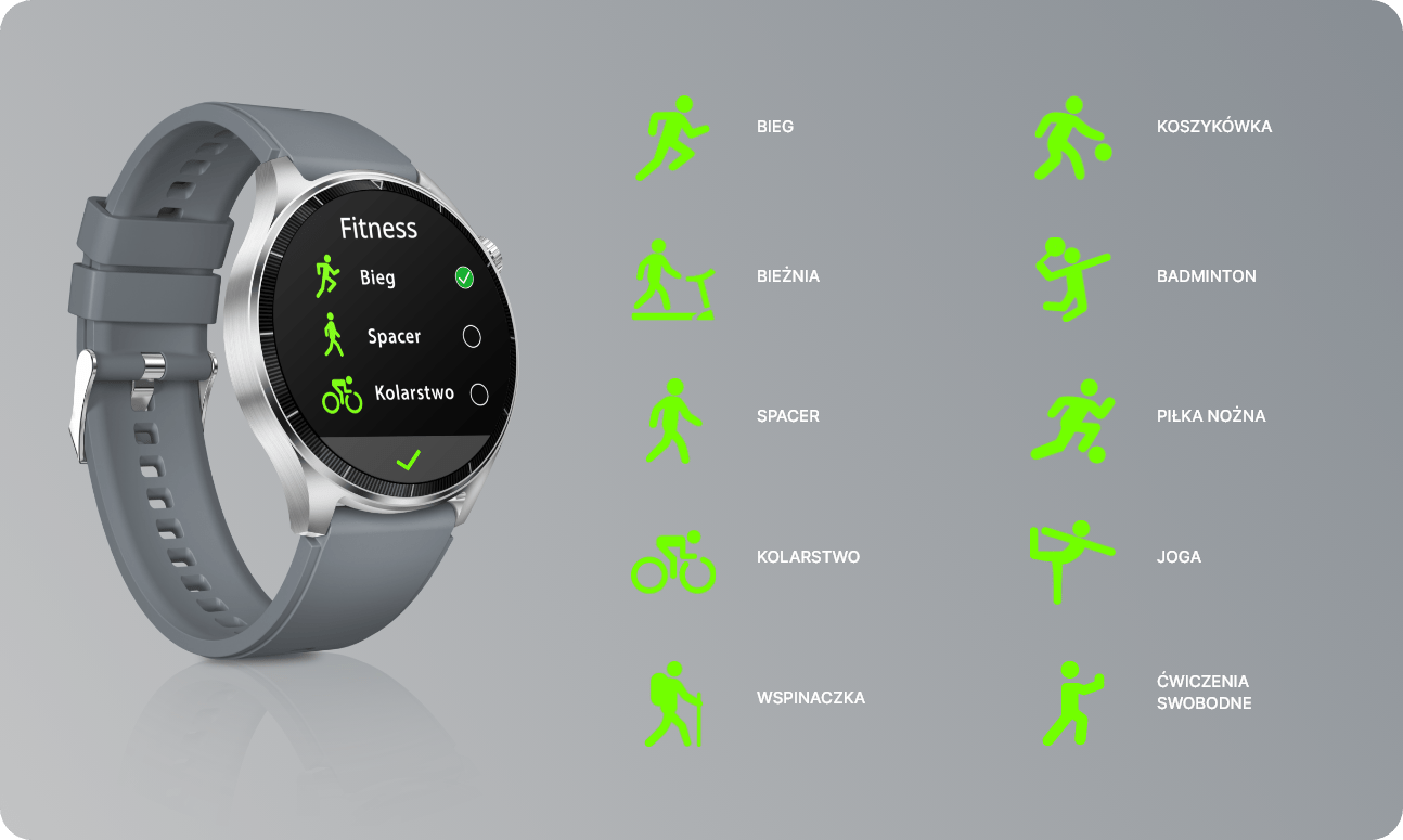 Smartwatch z trybami sportowymi