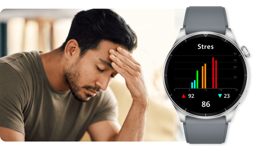 Elegancki smartwatch męski z pomiarem stresu