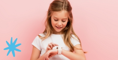 Nowoczesny smartwatch dla dzieci z możliwością odblokowywania ekranu twarzą