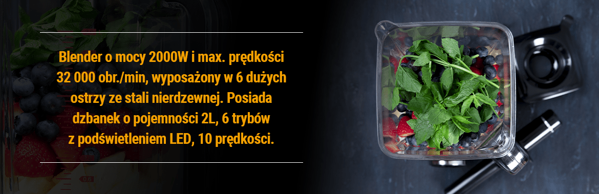 Gastronoma Blender wysokoobrotowy 2000W 18180001