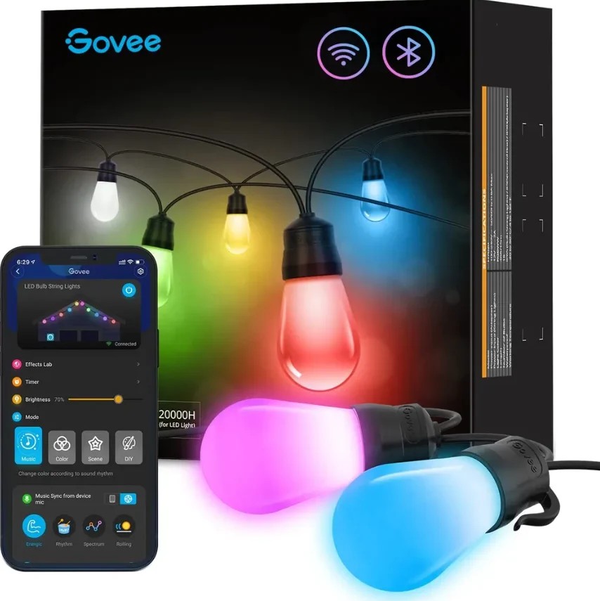 Govee H7020 RGBIC Smart Outdoor String Lights