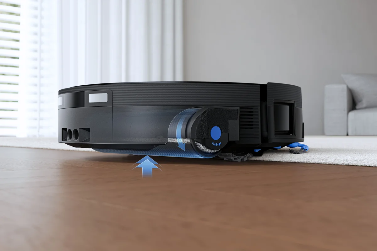 Пилосос Deebot X12 OmniCyclone пилососить вашу підлогу з силою всмоктування до 22 000 Па та системою Blast, переходячи від твердої підлоги до килима.