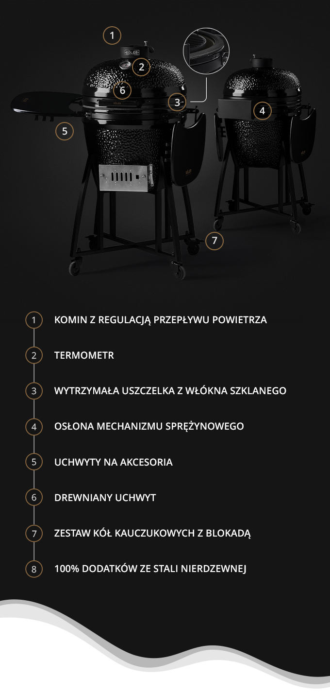 Grill ceramiczny węglowy Kamado Köler EG22