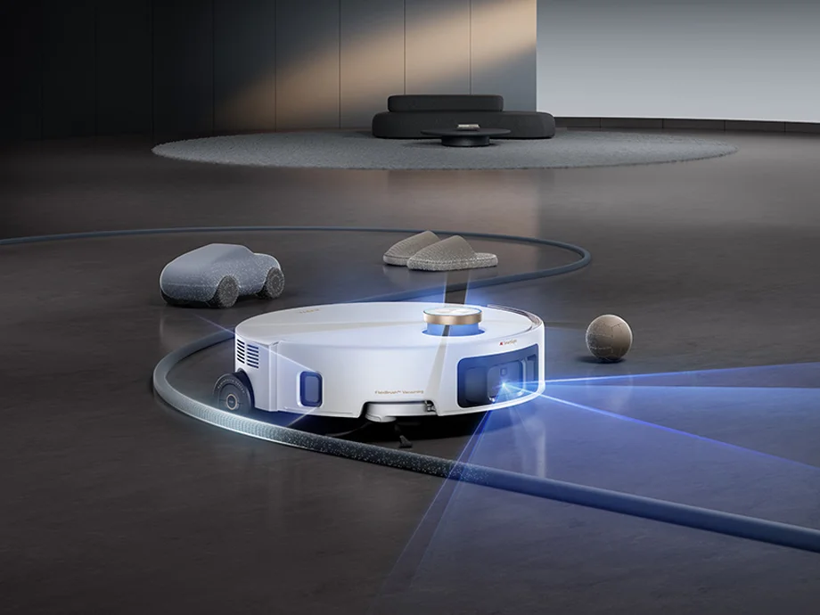 Робот-прибиральник уникає перешкод на підлозі за допомогою лазерної системи виявлення.