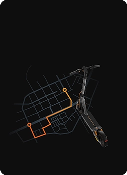 Електричний самокат Xiaomi з маршрутом на карті