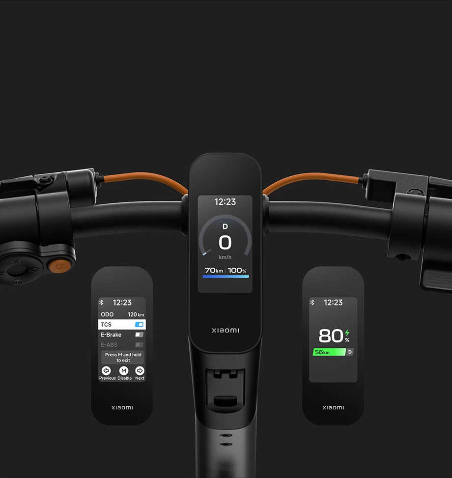Дисплей самоката Xiaomi, що показує швидкість та стан батареї