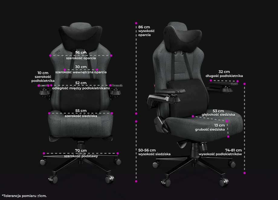 Fotel Yumisu 2049 Materiał Gray/Black