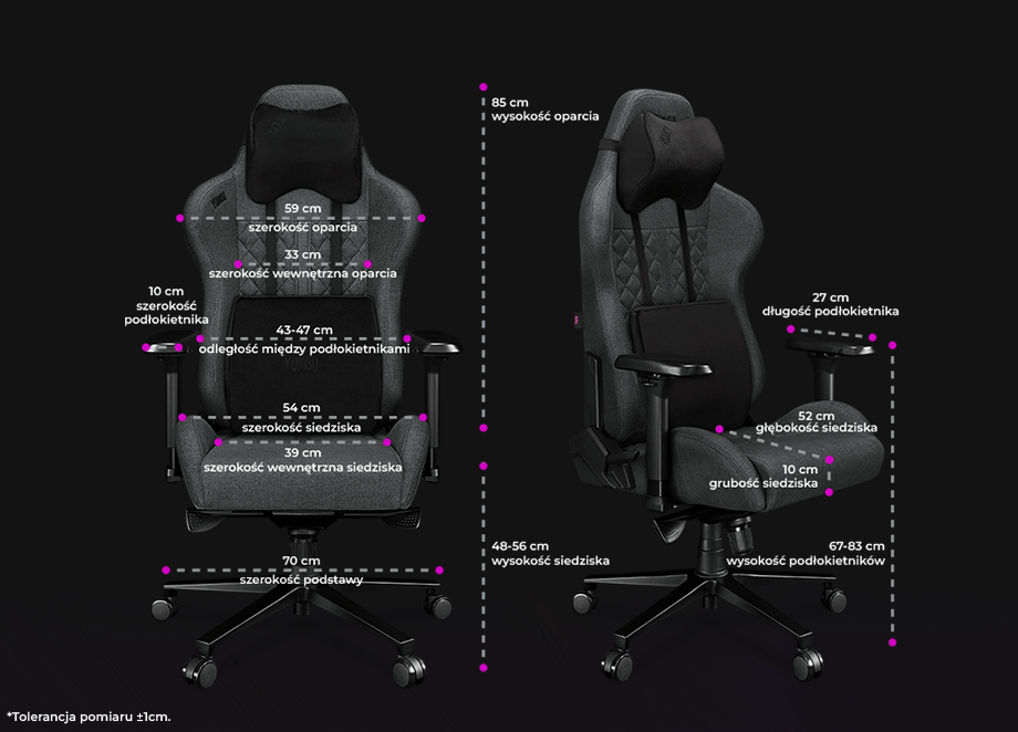Fotel Yumisu 2050 Materiał Gray/Black