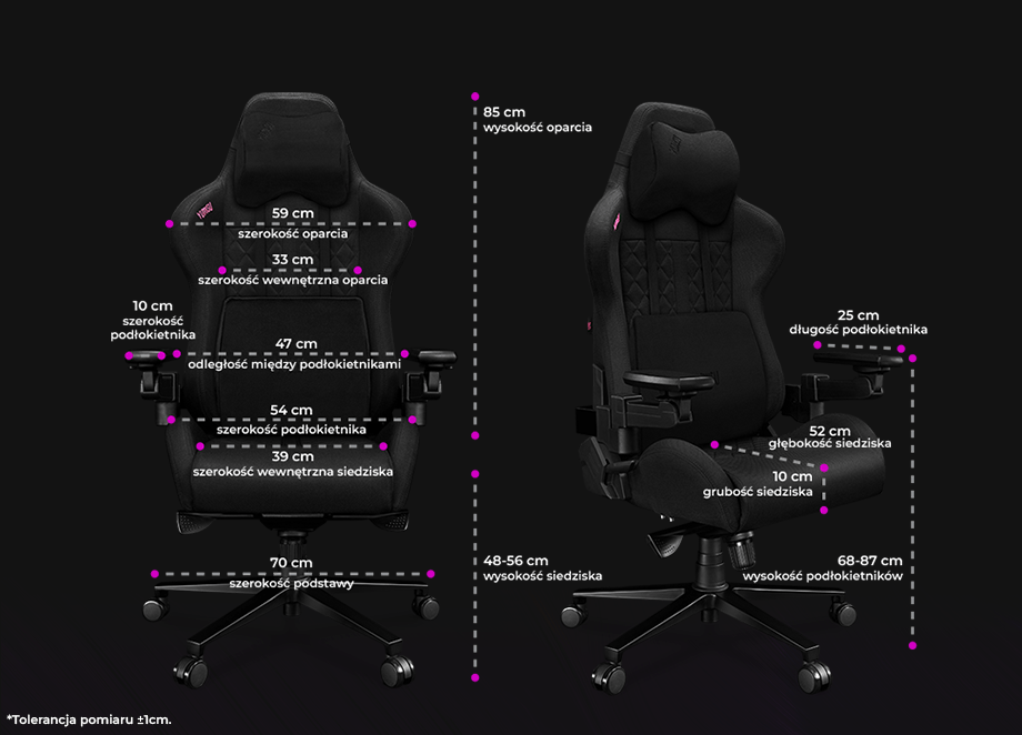 Fotel Yumisu 2050x Materiał Black