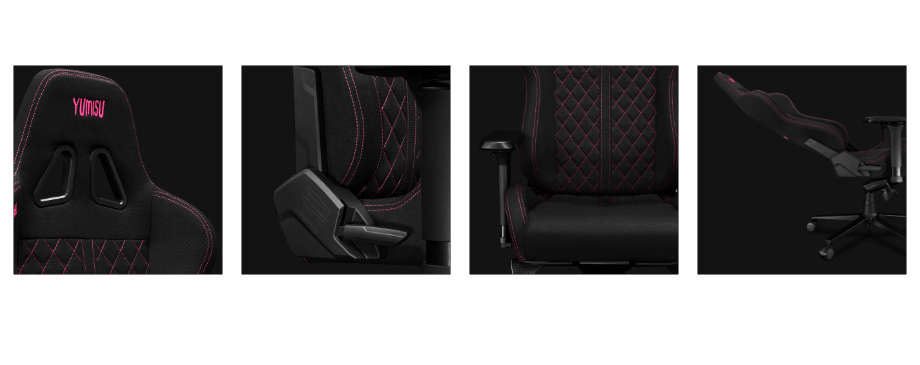 Fotel Yumisu 2050 Magnetic Materiał Black/Pink