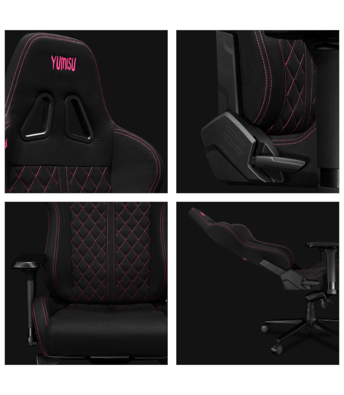 Fotel Yumisu 2050 Magnetic Materiał Black/Pink